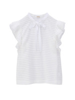 シアーボーダーフリルブラウス/ブラック(319)