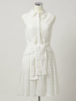 シフォンチェックワンピース/ホワイト