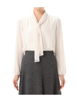 シフォンドレープボウタイプルオーバー/ベージュ系(050)