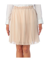 シフォンプリーツ ゴムギャザースカート/ベージュ系(150)