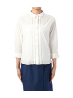 シフォン切り替えシャツ/ホワイト(001)