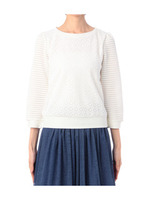 ジャカードレース切り替えプルオーバー/ホワイト(002)