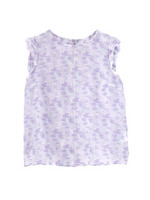 ジャカード織りフラワー柄ブラウス/ライトパープル(481)