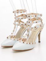 スタッズパンプス            /WHT