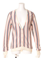 ストライプニットカーディガン/YEL