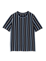 スプリングストライプニット/ネイビー系(393)