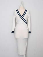 セーラーボーダーニットワンピ/OFF WHITE