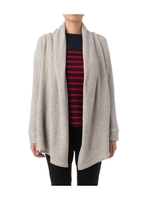 ソフト裏毛ノーボタンカーディガン/ベージュ系(051)