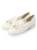 タッセルパンチングローファー/ブラック(019)