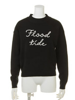 チェーン刺繍ニット/ブラック