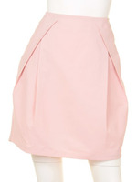 ナイロングログランタック入りスカート/ネイビー