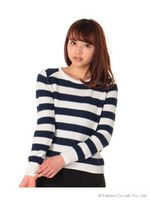 ニット×リバティTOPS/ホワイト