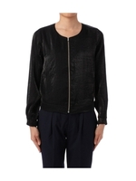 ノーカラージップアップジャケット/ブラック(019)