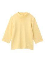 ハイネック七分袖ニットソー/レモンイエロー(031)