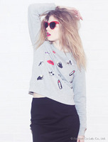 ハンドメイドスウェットトップス/ブラック