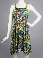 バードプリントOP/グリーン