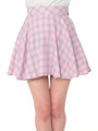 バックリボンチェックスカート/ピンク