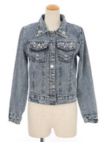 パールorスタッズ付Gジャン/サックス(スタッズ)