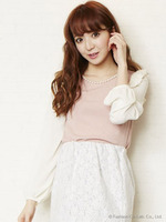 パールフリルトップス/オフホワイト