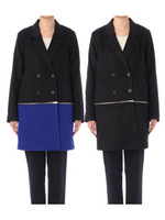 フェイクウールドッキングチェスターコート/ブラック(519)