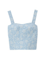 フラワージャカードビスチェ/ブルー系(090)