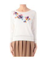 フラワーブーケニット/ネイビー(093)