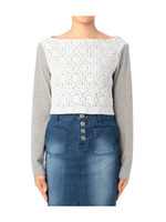 フロントレースショート丈プルオーバー/グレー系(013)