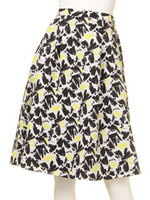 プリントフレアスカート/Yellow