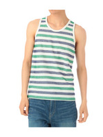 ヘリンボンボーダータンクトップ/グリーン系(122)