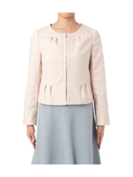 ペプラム調ノーカラージャケット/ピンク系(050)