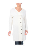 ボーダーロングニットカーディガン/ホワイト(002)