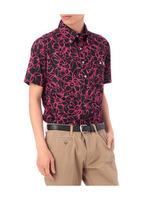 ボタニカル柄ボタンダウンポロシャツ/ホワイト(901)