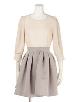 ポイントショルダードッキングワンピ/オフホワイト