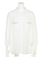 ポケットパーツゆるブラウス/ライトブルー