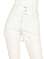 マットカラーボタンハイウエストSPT/ブルー