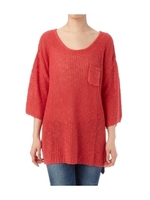 ミニポケット付きバイカラーニット/ピンク系(572)