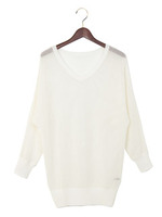 メッシュドルマン／ニット/サックス