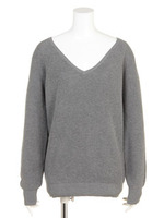 ラグランVネックニット/NVY