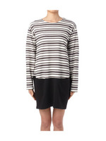 ランダムボーダー切り替えワンピース/ネイビー(393)