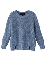 リネン混クロップドニット/ブルー系(492)