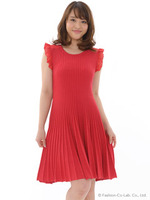 リブニットOP/赤系