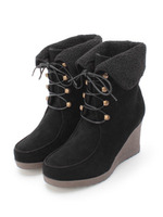 レースアップボアスエードブーツ/ネイビー(093)