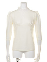 レーススタンドカラーTOPS/WHT