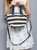 レースフラワープリントワンピ＋バッグセット/サックス