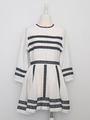 レースボーダーワンピ/OFF WHITE