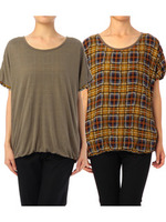 レイヤード風リバーシブルプルオーバー/ブルー系(292)