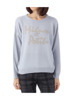 ロゴ入りドルマンニット/ライトブルー(091)