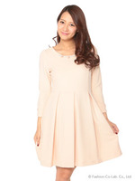 衿まわりビジューリップルOP/ピンク