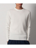 細ケーブル編みニット/ネイビー(093)