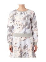 水彩画タッチプリント裏毛プルオーバー/ピンク系(112)